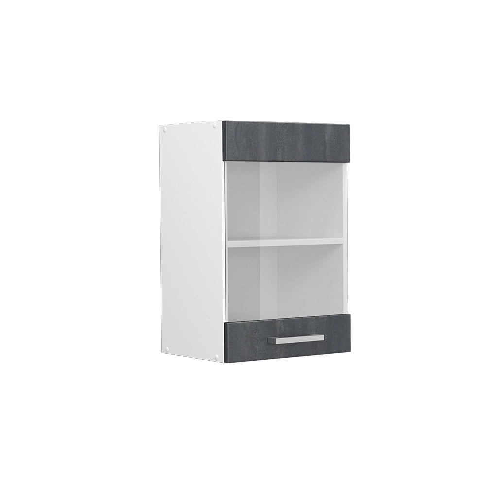 Vicco Mobile da cucina in vetro Calcestruzzo nero 40 cm