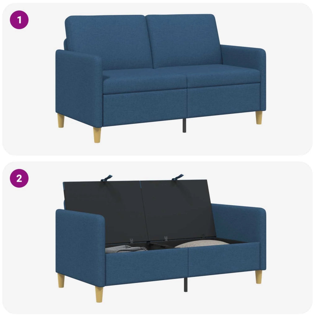 Divano con Storage Blu 152 x 78 x 87 cm Poliestere 42036927
