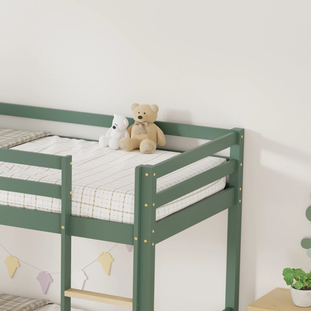 Letto a castello per bambini 190x90 cm verde con cassetti AMBER