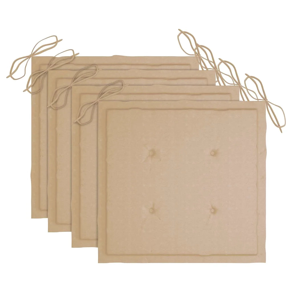 Sedie da Giardino con Cuscini 4 pz in Legno Massello di Teak 3078557
