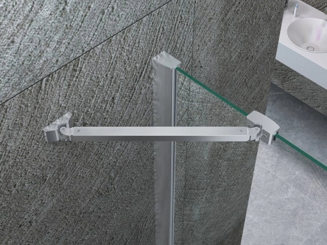Box doccia con porta battente e lato fisso in cristallo 8mm trasparente PURA DUO 80 cm,90 cm,Flacone anticalcare escluso