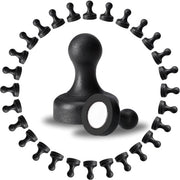 Magneetti Neodymium (30 pezzi) - [EXTRA FORTE & GRANDI] - Magnetizzazione aumentata grazie a pin neodymium più grandi | Magnetisti forti neri per lavagne, whiteboards, frigoriferi e lavagne scolastiche