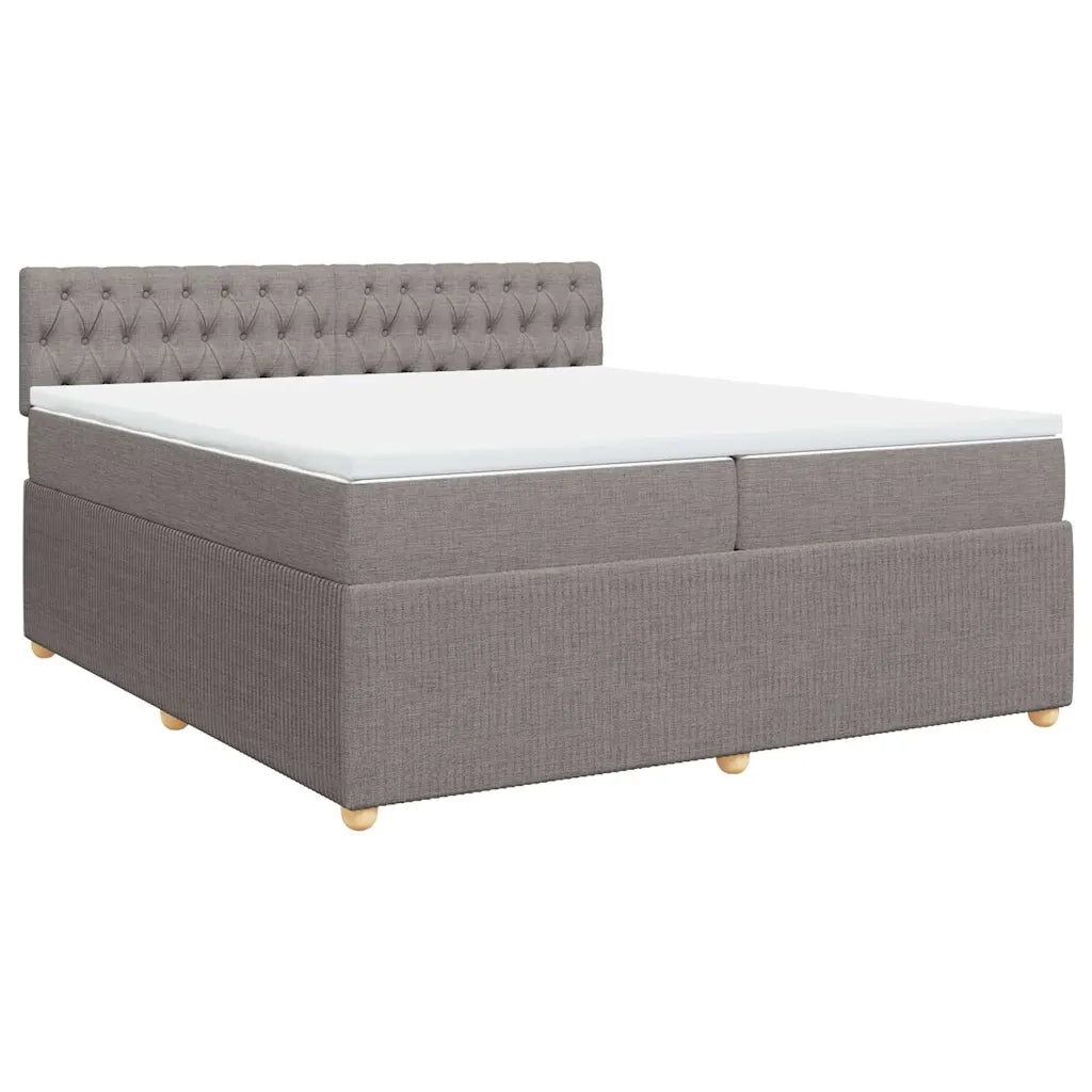 Giroletto a Molle con Materasso Tortora 200x200 cm in Tessuto