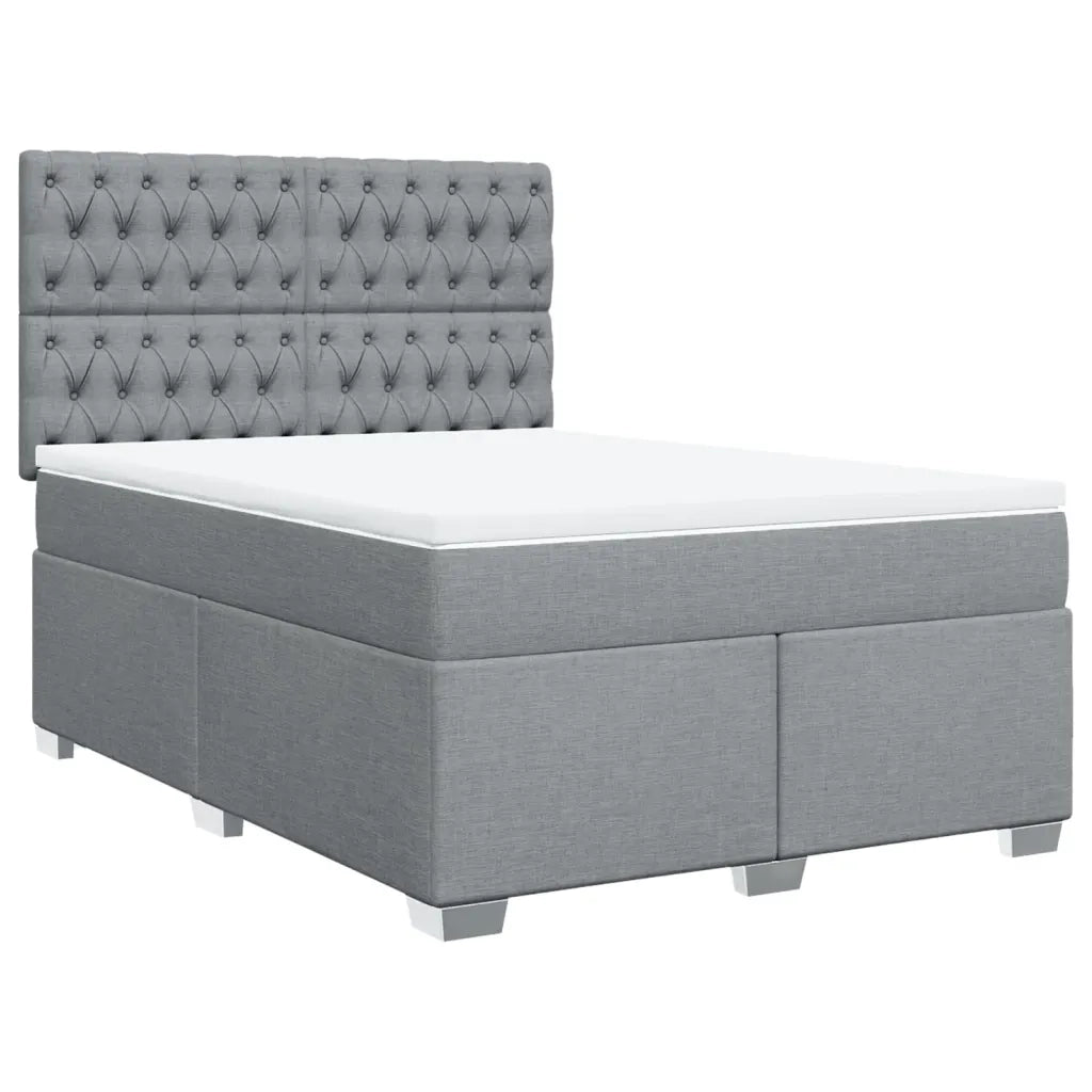 Giroletto a Molle con Materasso Grigio Chiaro 140x200cm Tessuto 3292818