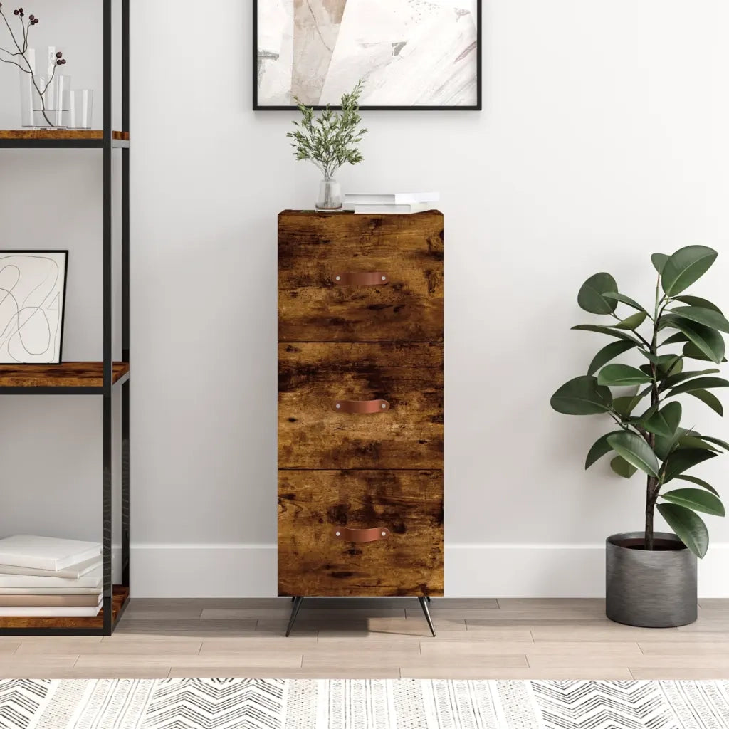 Credenza Rovere Fumo 34,5x34x90 cm in Legno Multistrato 828577