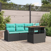 Set Divano da Giardino con archiviazione 5 pcs Nero Poly Rattan 3358258