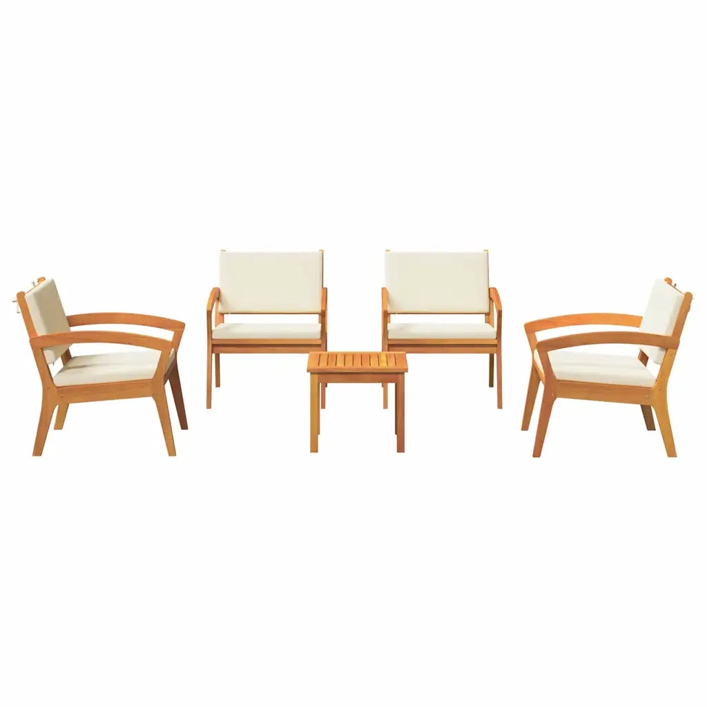 Set bistrot con cuscino 5 pcs Marrone Poliestere 3328619