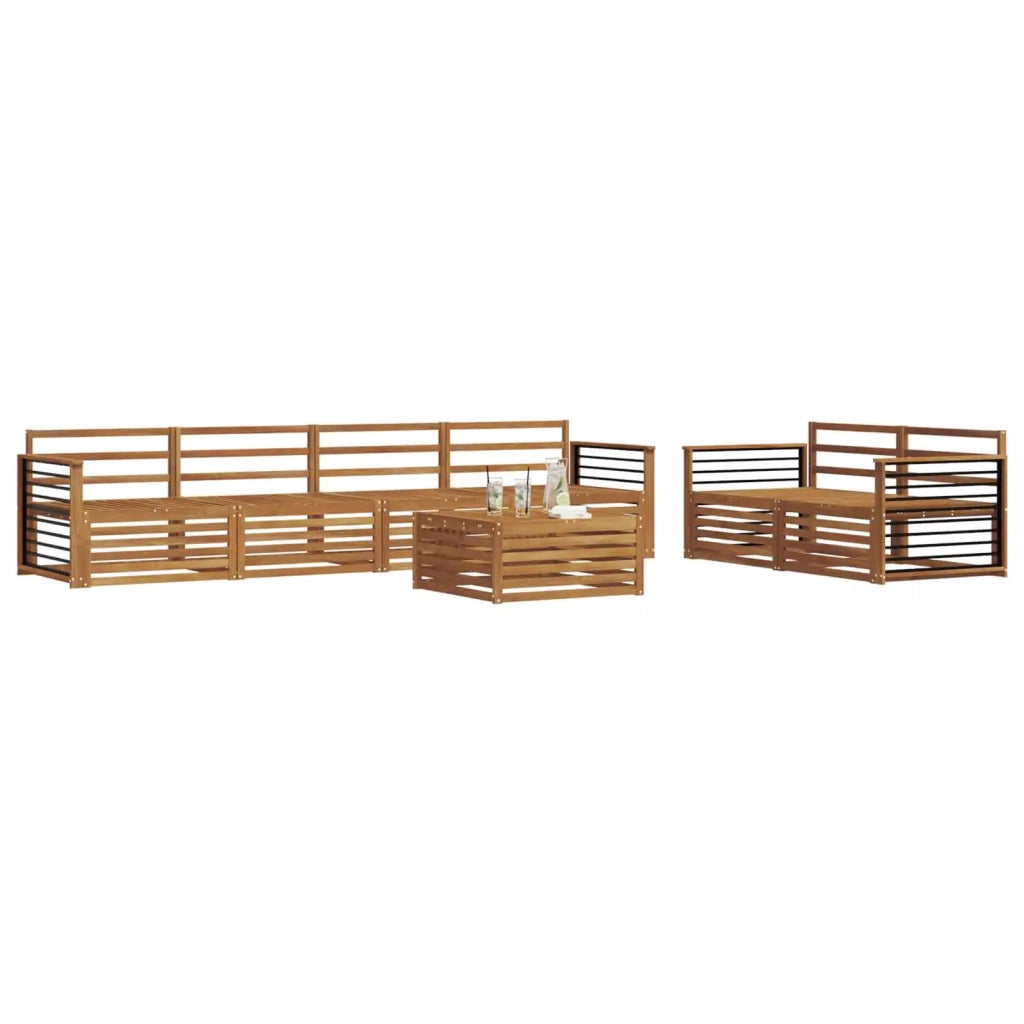 Set di divani da esterno 7 pcs Naturale