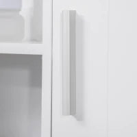 kleankin Armadietto Specchiera Pensile da Bagno in Legno con Mensole Regolabili, Mobile Bagno a 2 Ante e Ripiano Aperto, 54x15.2x55.3cm, Bianco