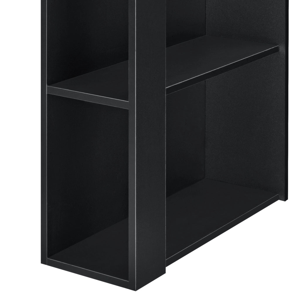 Tavolo Alto da Bar Danderyd Bancone a 3 Ripiani Laterali 120 x 60 x 106 cm - Nero [en.casa]