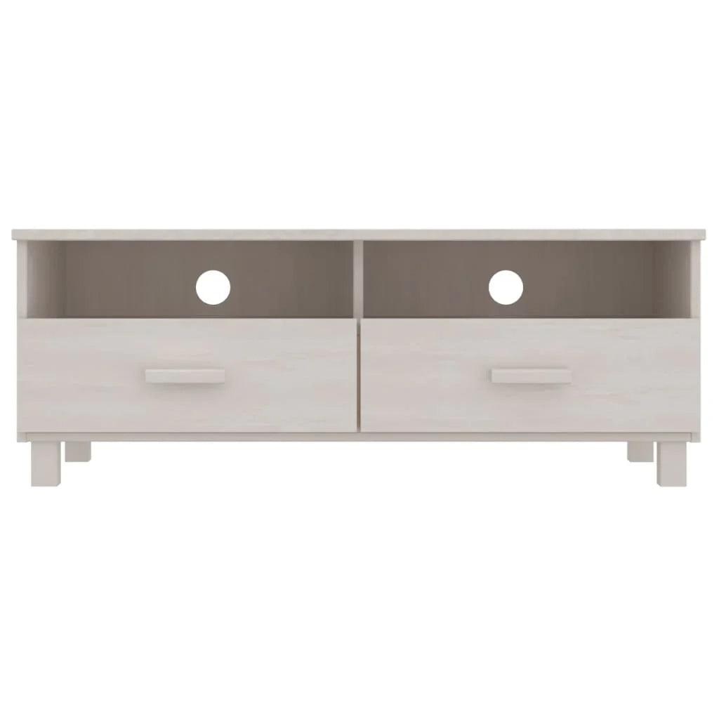 Mobile TV multimediale mensola TV credenza TV per sala da pranzo soggiorno camera da letto 106 x 40 x 40 cm legno massello di pino bianco 02_0027629