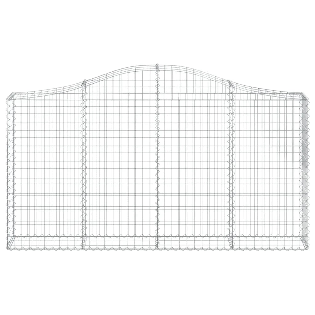 Set di 8 gabbioni ad arco per recinzione gabbia o muro di contenimento 200 x 30 x 100/120 cm ferro zincato argento 02_0041153