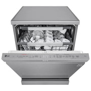 LG DF587HVS Lavastoviglie Libera Installazione Classe A -10% 14 Coperti Lavaggio a Vapore TrueSteam LED Esterno Sistema QuadWash 4 Bracci Irroratori Serie 5 Auto-Apertura 43dB Wi-Fi Grigia