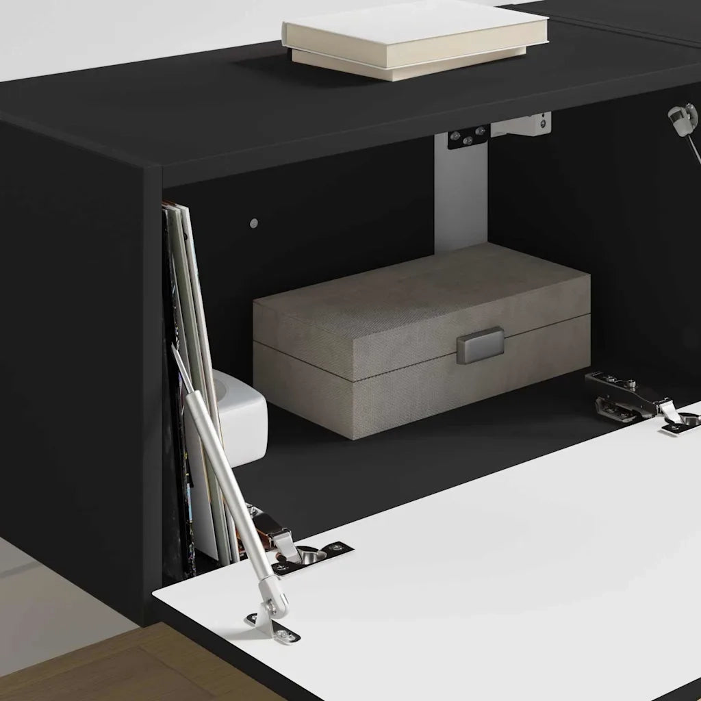 Mobile TV da parete 2 pcs Nero 60 x 31 x 29,5 cm