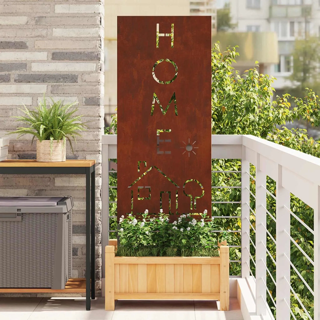 Schermo per privacy in giardino Traforo Ruggine 50 x 140 cm 876342