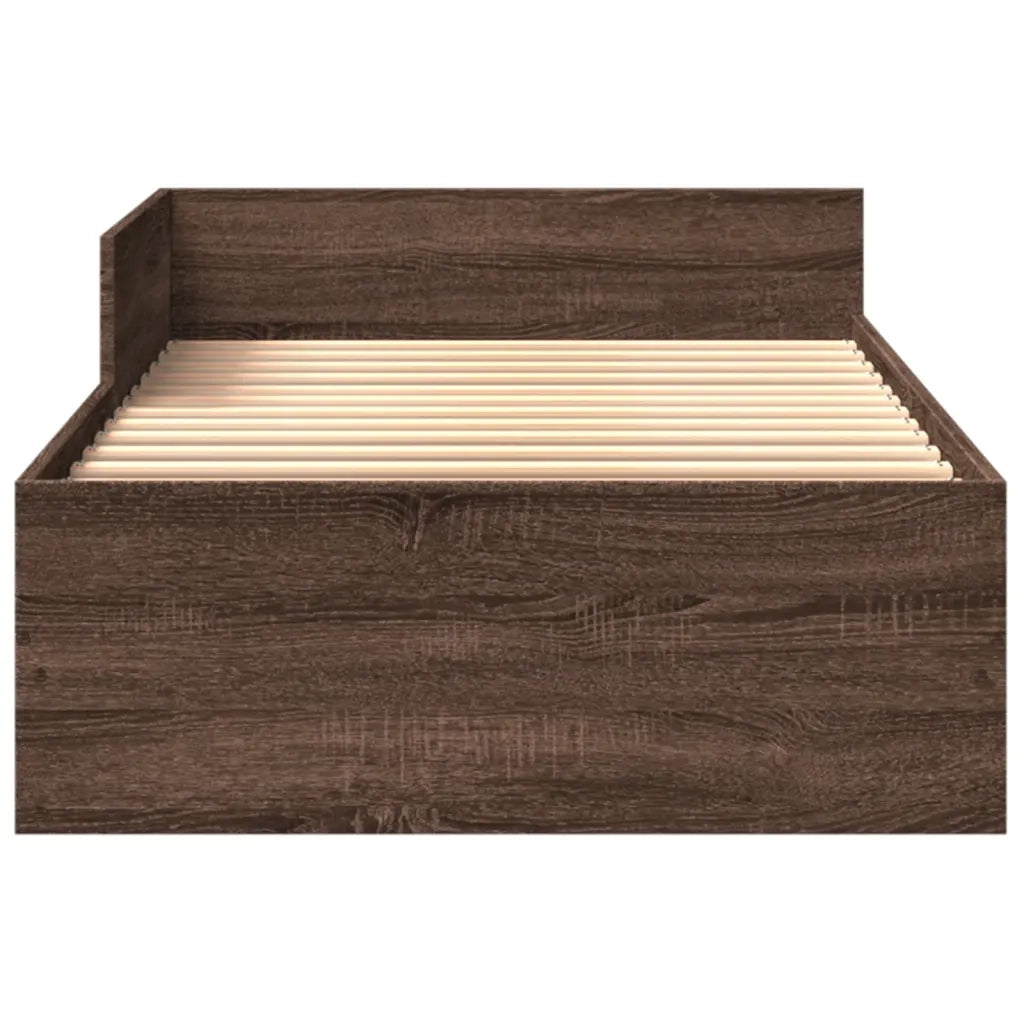 vidaXL Giroletto senza Materasso Rovere Marrone 90x190cm in Truciolato