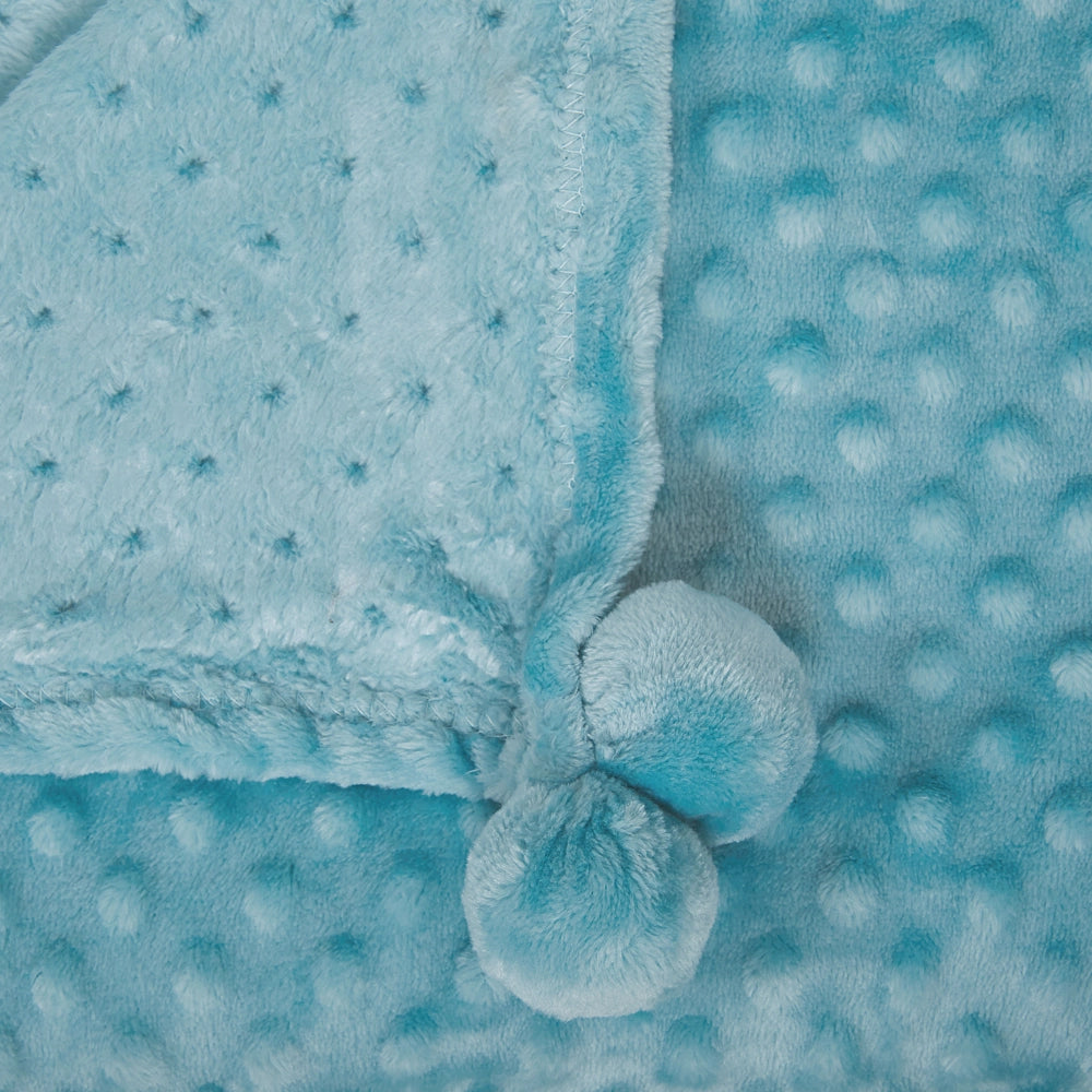 Coperta Plaid Azzurro 200 x 220 con nappe Texture Popcorn Morbido Copriletto