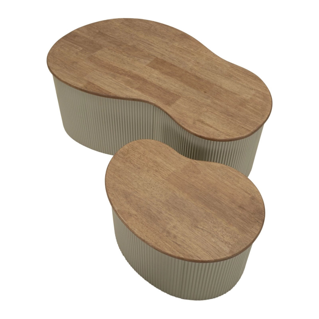 Set di Tavolini VKH1118, Beige, Legno, 87x53x32 cm
