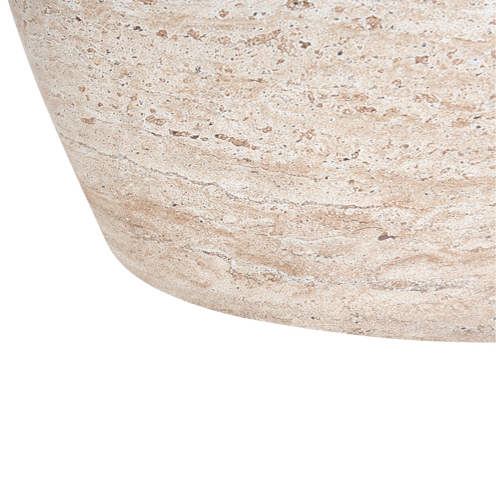 Tavolino effetto travertino Piano impiallacciato simil-pietra Beige Design moderno Soggiorno