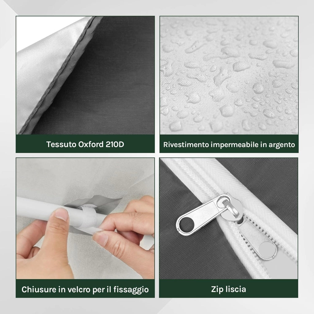 Gazebo 3x3 Pieghevole Impermeabile, Pergolato da Giardino, Gazebo da Esterni, con Pareti Laterali a Zanzariera, per Campeggio, Feste, Grigio