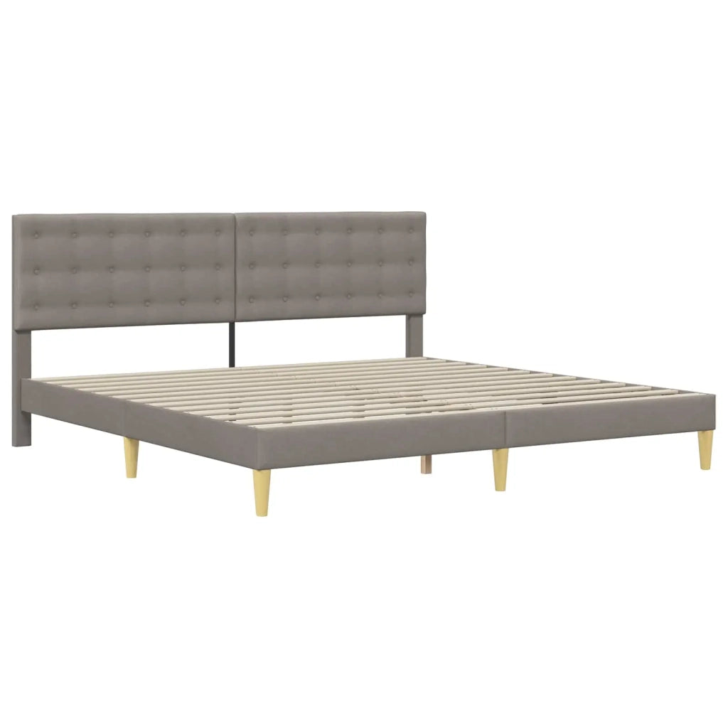 Struttura letto con materasso Tortora 200 x 200 cm Tessuto 3415131