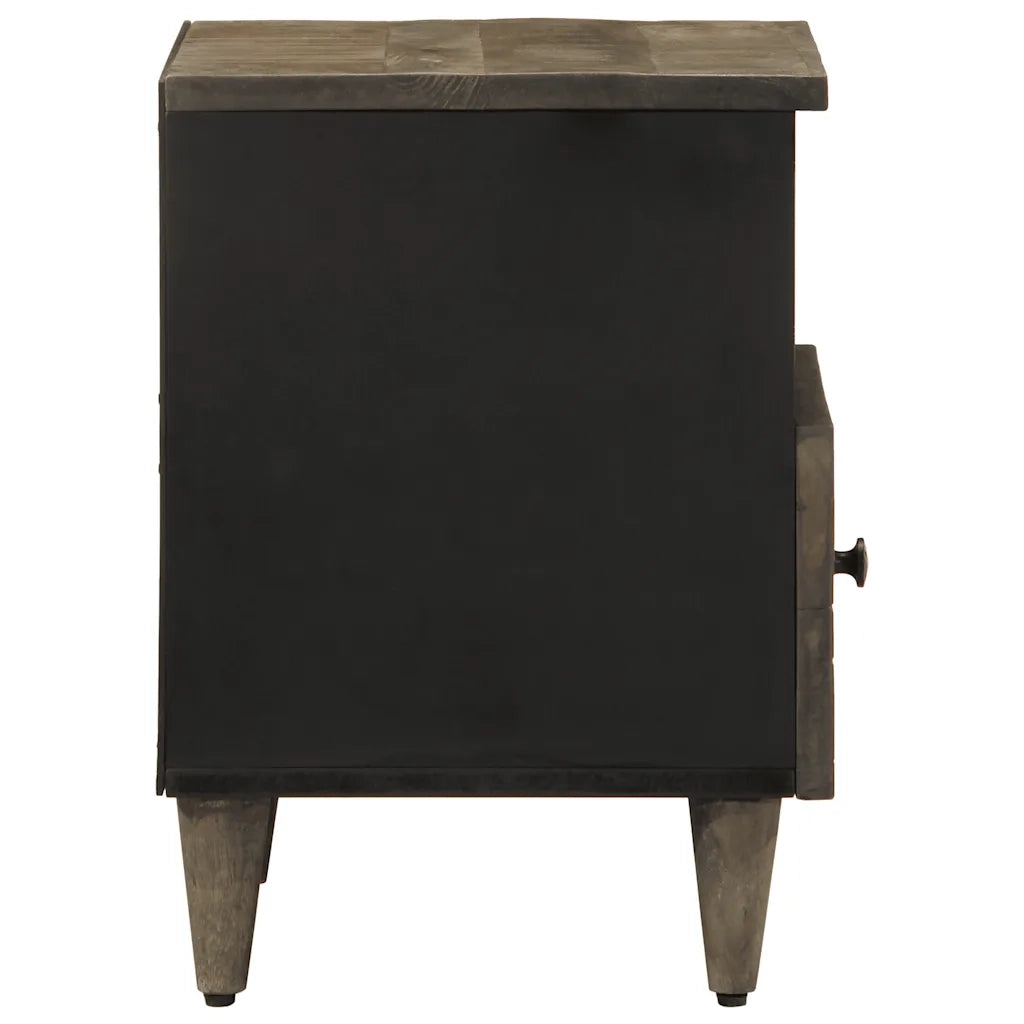 Comodini 2pz Grigio Chiaro 40x33x46 cm in Legno Massello Mango 4017799