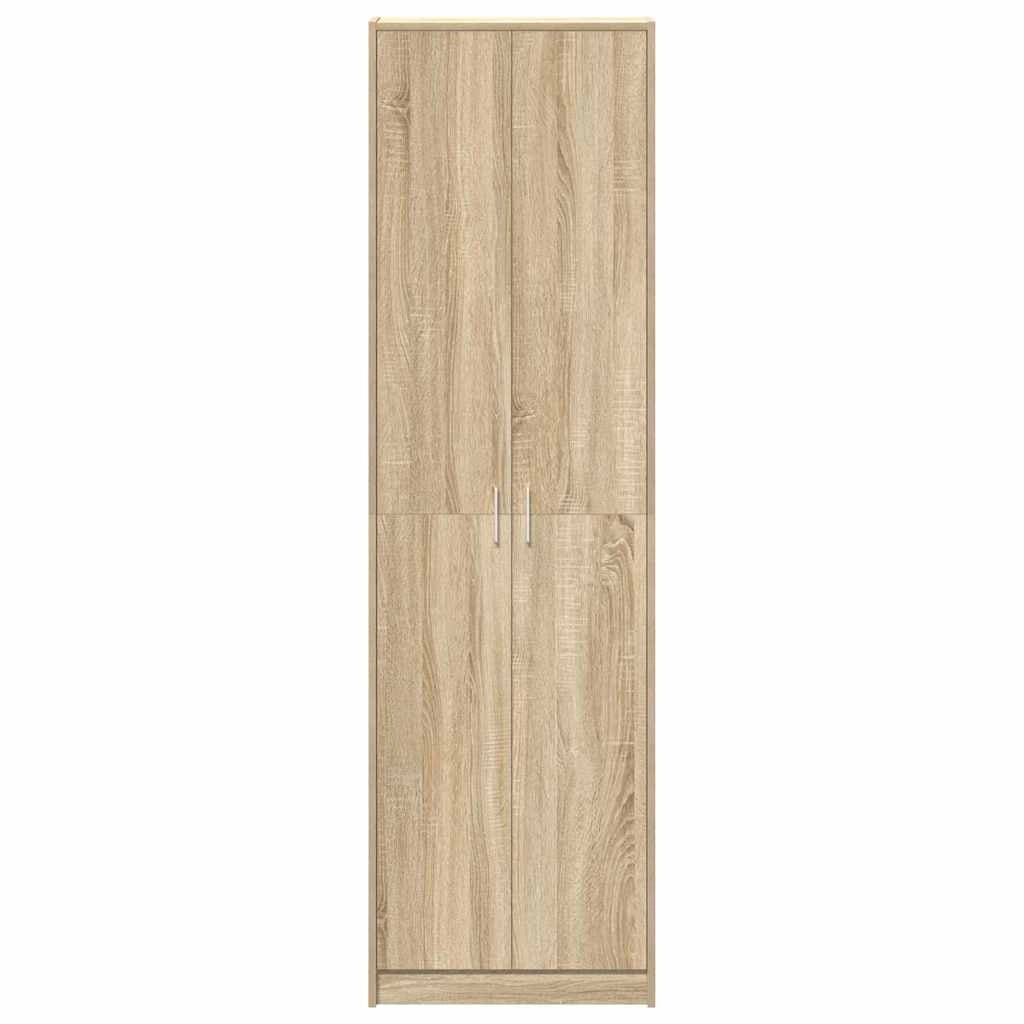 Mobile contenitore moderno 55 x 25 x 189 cm con 5 ripiani design pulito camera da letto legno di rovere Sonoma ingegnerizzato 02_0055917