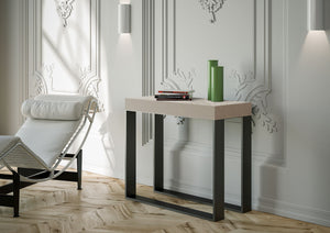 Consolle Allungabile 90-300x40x77 cm Elettra Premium Cashmere Telaio Antracite