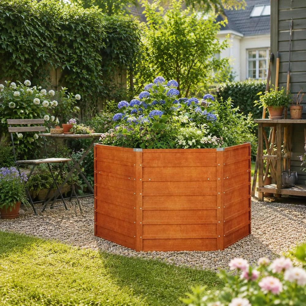 Rusty Raised Bed 129x129x77 Cm Corten Steel