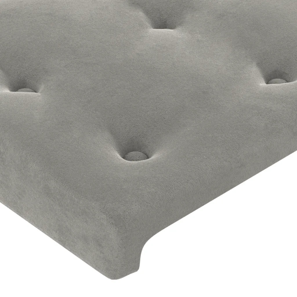 Testiera ad Orecchio Grigio Chiaro 163x23x118/128 cm in Velluto 3118444