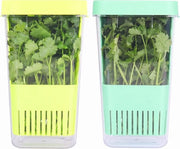 Contenitore per erbe, conserva erbe per frigorifero, plastica BPA libera, con vite di scarico rimovibile, contenitore per asparagi per frigorifero