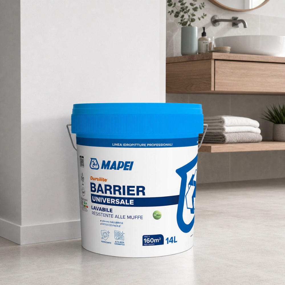 Mapei dursilite barrier pittura murale lavabile antimuffa 14 l