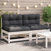 Divani Giardino Senza Braccioli con Cuscini 2 pz Pino Bianco 838087