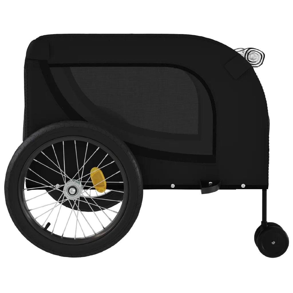 Rimorchio da Bici per Animali Nero Oxford e Ferro CFW2605195