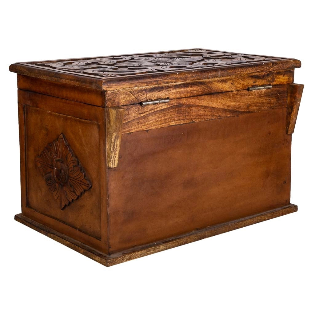 Baule in legno fatto a mano marrone 70x50x50h