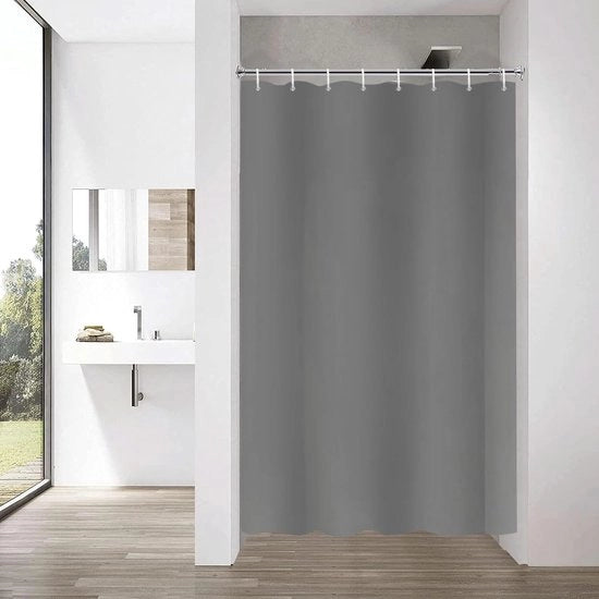 Douchegordijn in grigio - impermeabile - 1 pezzo - poliestere - 120x200 cm