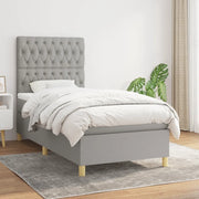 Giroletto a Molle con Materasso Grigio Chiaro 90x200 cm Tessuto 3142545