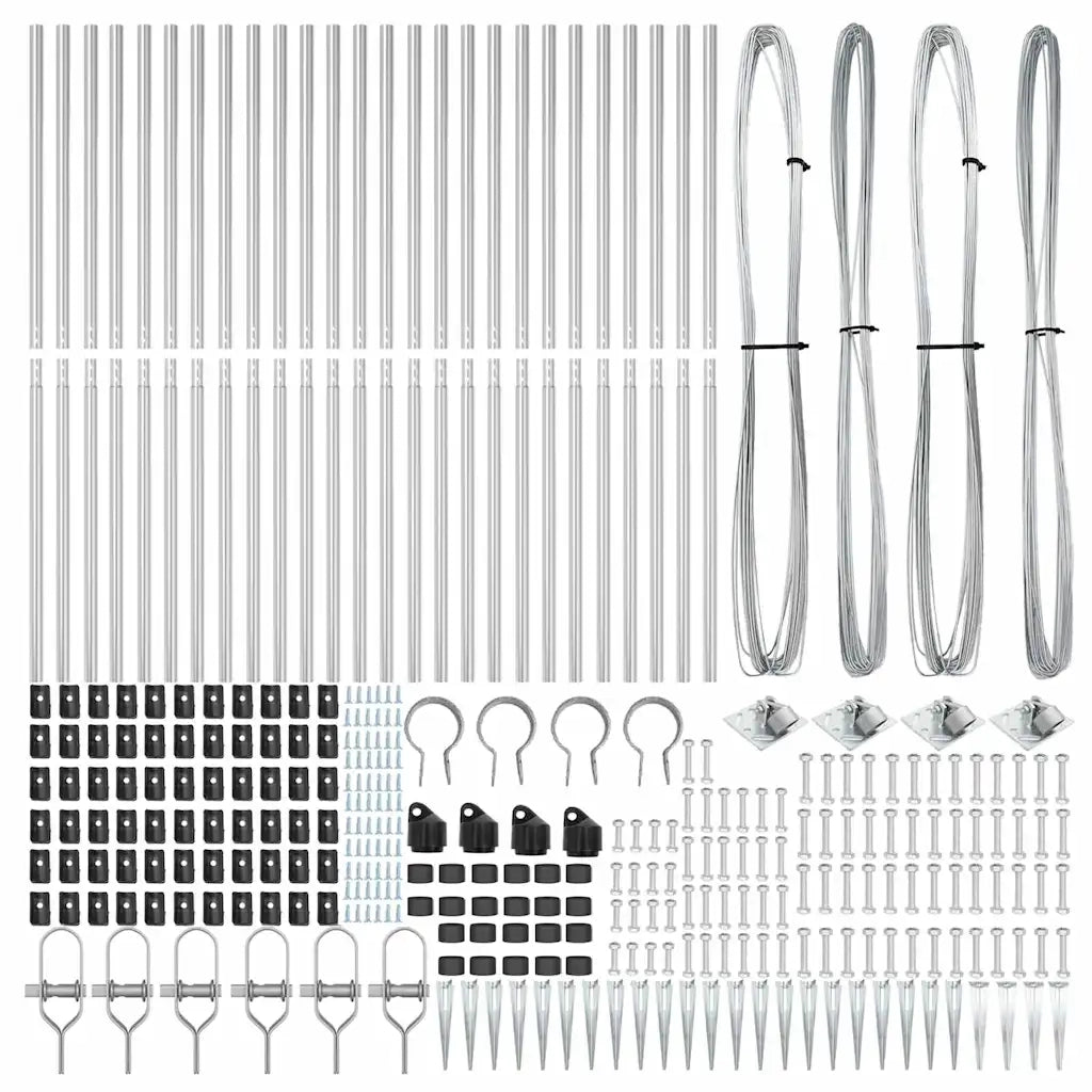 Palo della recinzione 26 pcs Grigio 3,2 x 3,2 x 185 cm 3350209