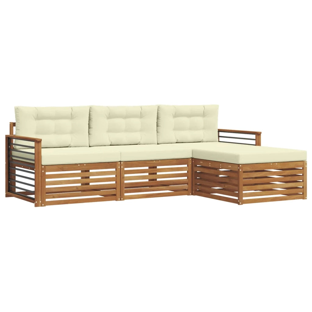 Set di divani da esterno Naturale e Crema 249,5 x 162,5 x 73 cm