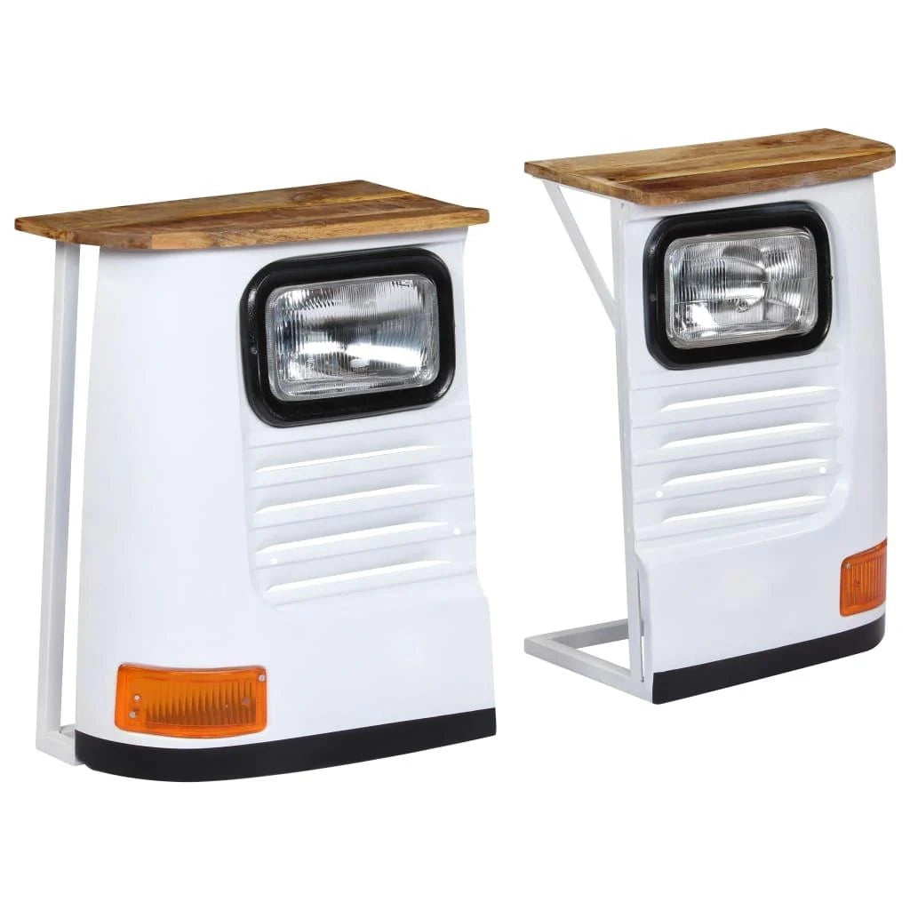 Buffet credenza mobiletto consolle mobile contenitore legno massello di mango forma di camion bianco 4402169