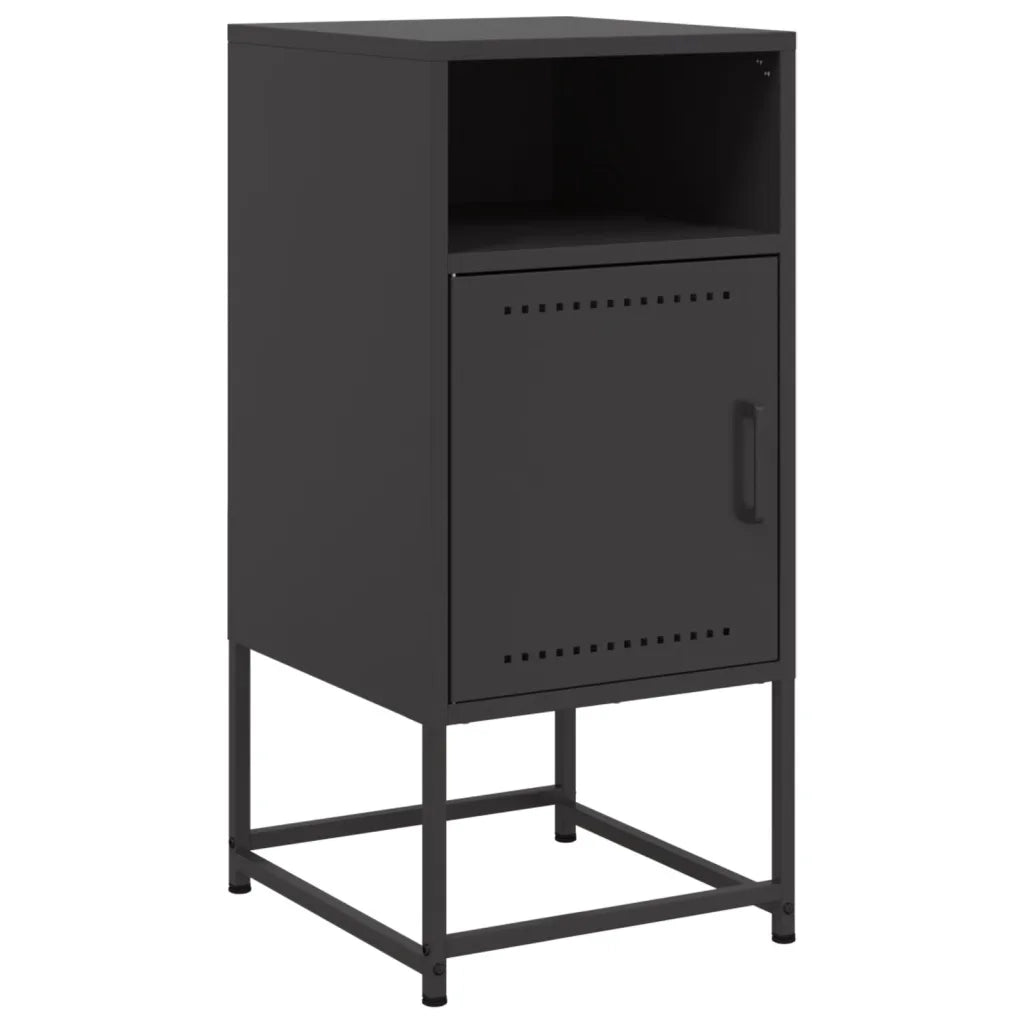 Comodino-Tavolino da notte Nero 36x39x78 cm in Acciaio 654051