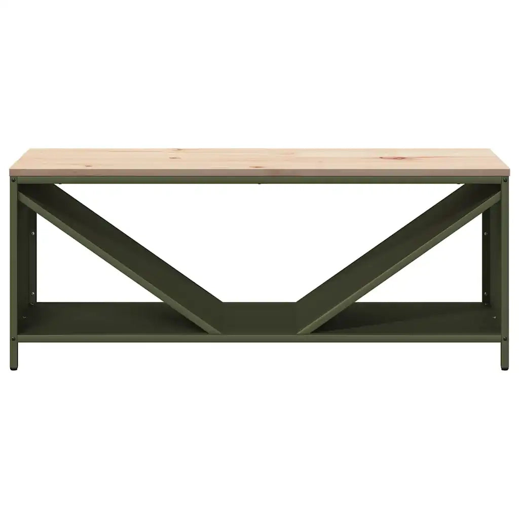 Rastrelliera Legna da Ardere con Piano Verde Oliva 100x40x60 cm 864258