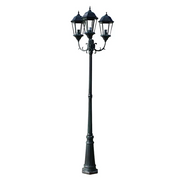 Lampione da Giardino 3 Bracci 230 cm Verde Scuro/Nero Aluminio CFW4940597