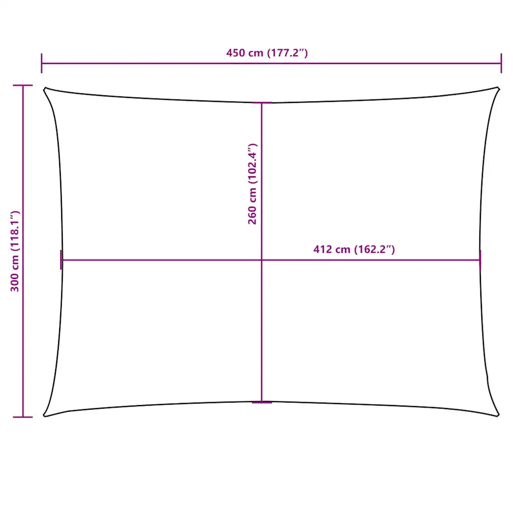 Parasole a Vela Oxford Rettangolare 3x4,5 m Arancione 135706