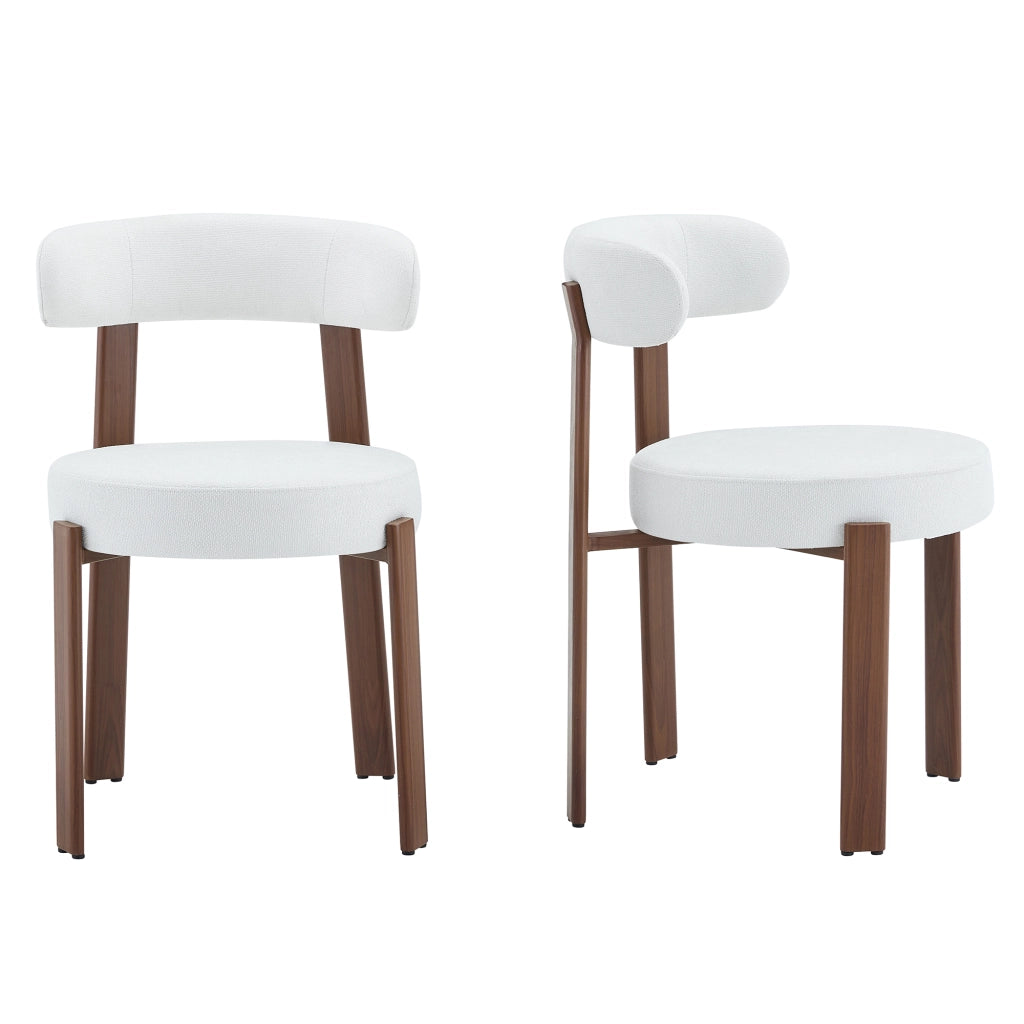 Sedie da Pranzo in Tessuto con Schienale ¨C Xylo ¨C Set 2 Pezzi, Bianco