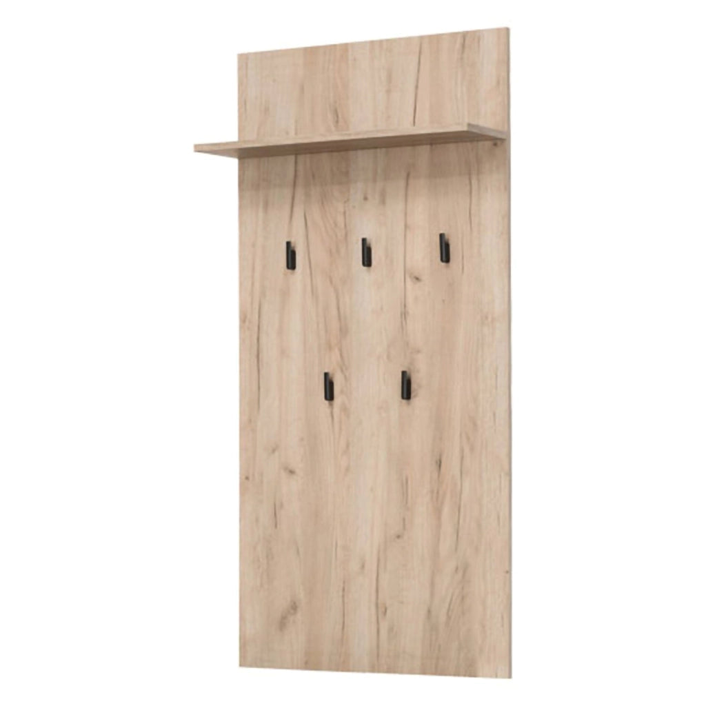 Rovella, Appendiabiti set Fissaggio a Muro Incluso, 137h cm Marrone Rovere