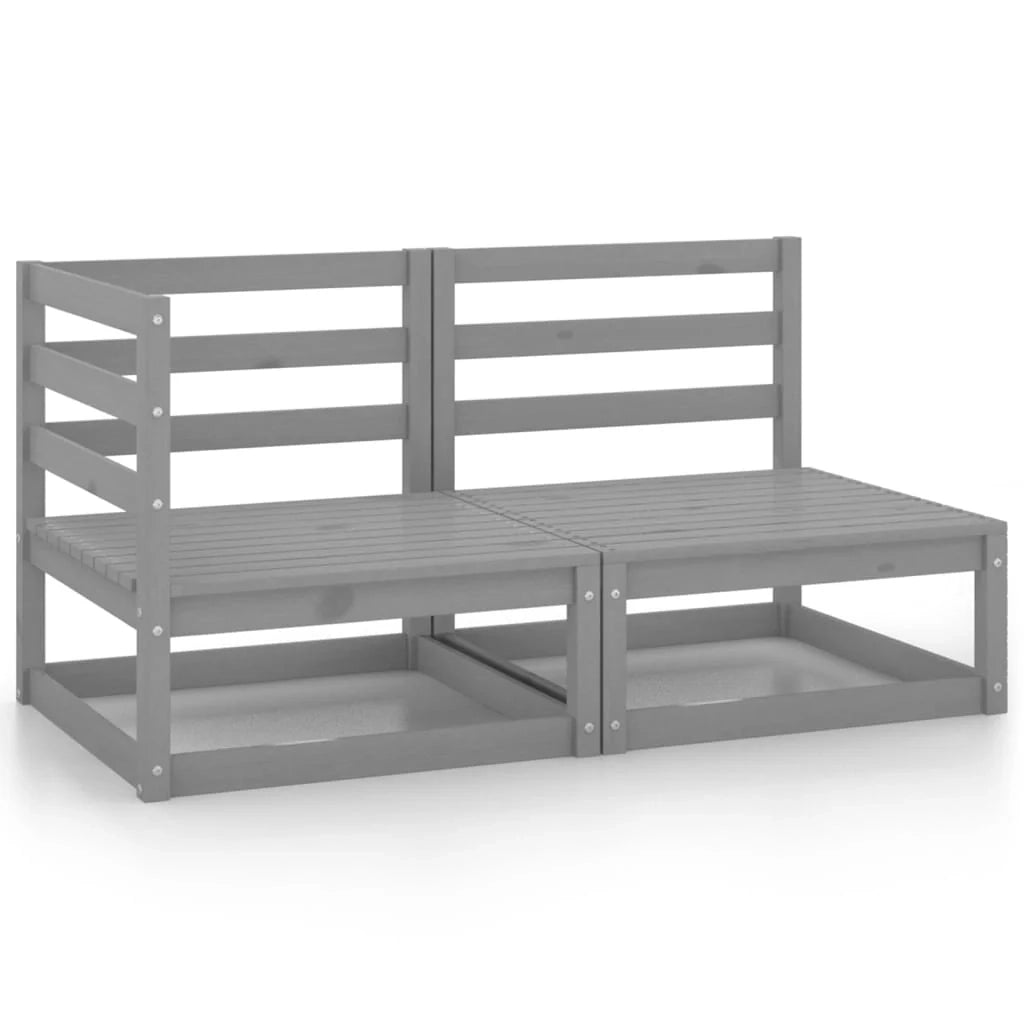 Set di mobili da giardino mobili da esterno set da 2 pezzi legno di pino massiccio grigio 02_0015912