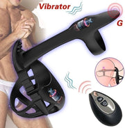 Ringsessuale per uomo con massaggio G-spot, stimolatore e vibratore