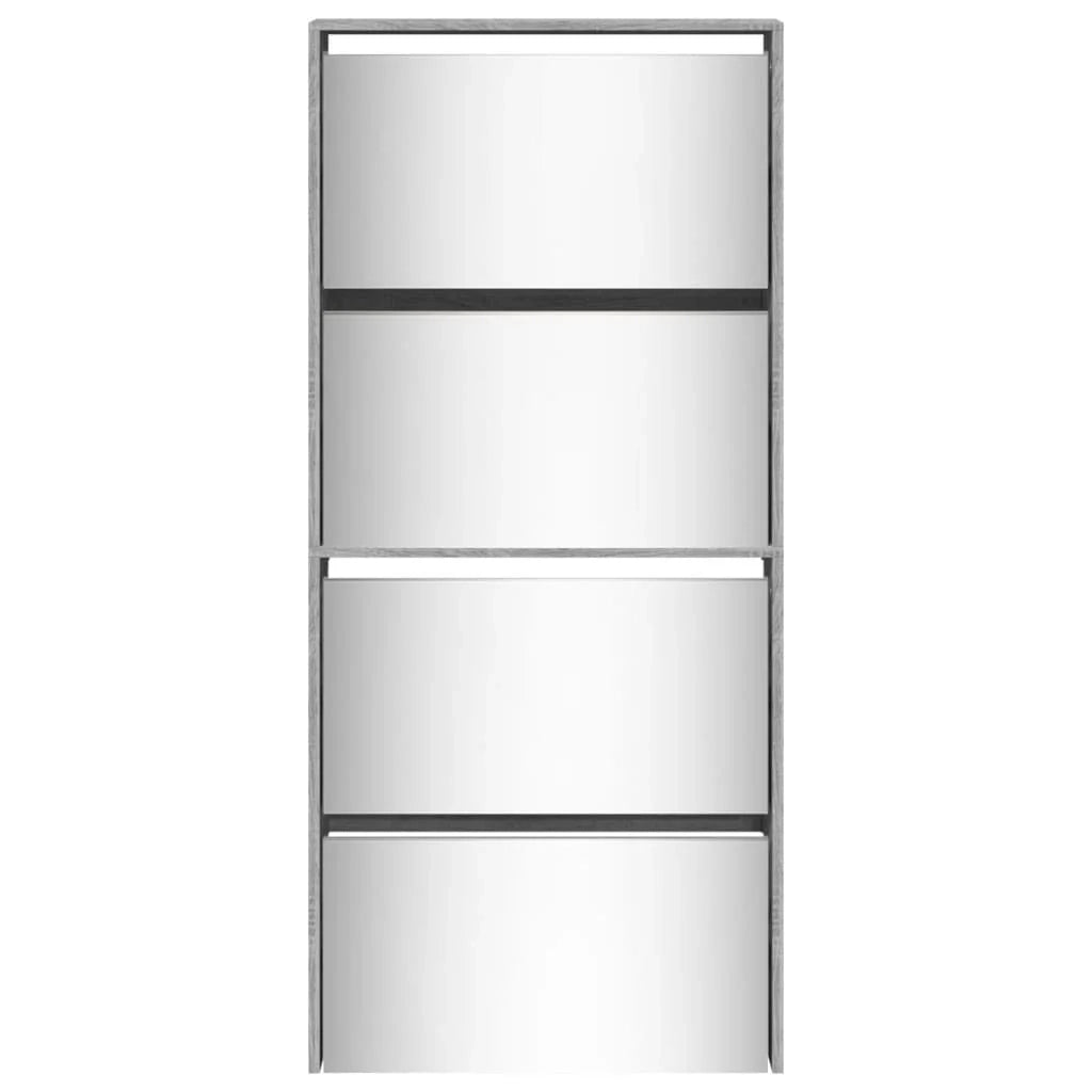 Scarpiera mobile contenitore per scarpe mobile ingresso/corridoio/soggiorno con specchio 4 ripiani finitura rovere Sonoma 63 x 17 x 134 cm grigio 02_0021888