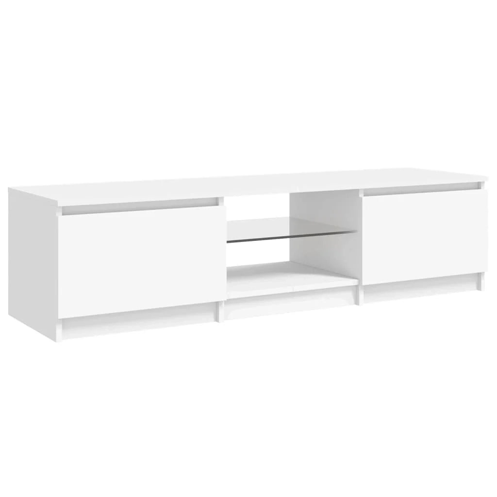 Mobile TV multimediale scaffale TV credenza mobile TV sala da pranzo soggiorno camera da letto con luci LED 140 x 40 x 35,5 cm bianco 02_0026533